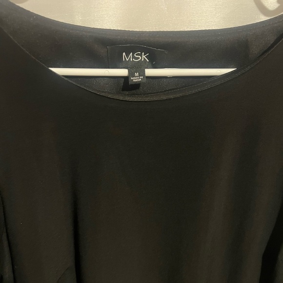 MSK Elegant Black Dress with Sparkling Sleeve Details - Picture 9 of 11
